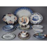 A Collection of Various Ceramics to Include Various Blue and White Transfer Decorated Plates,