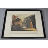 A Framed French Print, Tournai, Signed in Pencil by the Artist, 23cm Wide