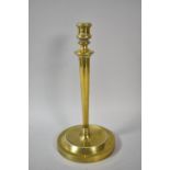 A Late 19th Century Brass Candlestick Drilled For Electricity, 30cm high