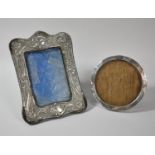 Two Silver Mounted Photograph Frames, The Rectangular Example 21cm High