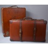 A Leather Travelling Case and a Suitcase