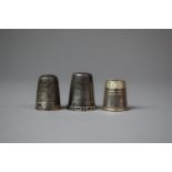 Three Silver Hallmarked Thimbles