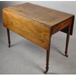 A Late 19th Century Mahogany Drop Leaf Pembroke Table with Single Drawer Match by Dummy, Turned