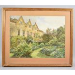 A Framed Watercolour Depicting College Garden, Signed L Sandys Stanyon, 40cm Wide