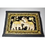 A Sequin Embroidered Indian Panel Depicting Two Elephants, 60cm Wide