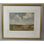 A Framed Watercolour by Edwin Harris, River Scene, 32cm wide