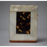 A Mother of Pearl Tortoiseshell Card Case, Bottom Panel Has been Repaired with Wooden Inset