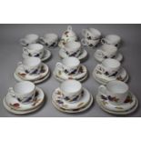A Royal Worcester Evesham Pattern Teaset to Comprise 14 Cups, Ten Saucers, Six Side Plates Etc