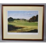 A Framed Baxter Golfing Print, Sunningdale, Signed in Pencil by the Artist, 35cm wide