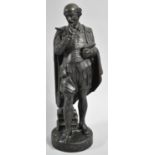 A Cast Spelter Figure of Shakespeare, 31cm high