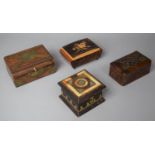 A Collection of Four Various Inlaid and Brass Mounted Continental and Far Eastern Boxes