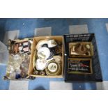 Three Boxes of Sundries to Include Ceramics, Glassware, Ornaments etc