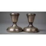 A Pair of Small Silver Candlesticks, 5.25cm high, Birmingham Hallmark