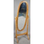 A Pine Framed Cheval Mirror