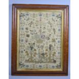 A Framed Silk Sampler by Louisa Linney Aged 10 Years, 38cm high