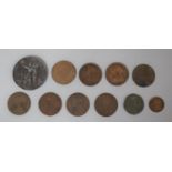 A Collection Georgian and Victorian Copper Coinage (Badly Rubbed) Together with a George VI