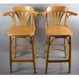 Two Modern Kitchen Bar Stools with Arm Rests