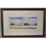 A Framed Denis Pannett Golfing Print, Signed in Pencil to the Border