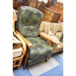 A Mid 20th Century Reclining Leather Effect Armchair