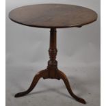 A 19th Century Mahogany Snap Top Tripod Table, 67cm Diameter