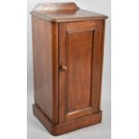 A Late Victorian/Edwardian Mahogany Galleried Bedside Cabinet with Panelled Door to Shelved