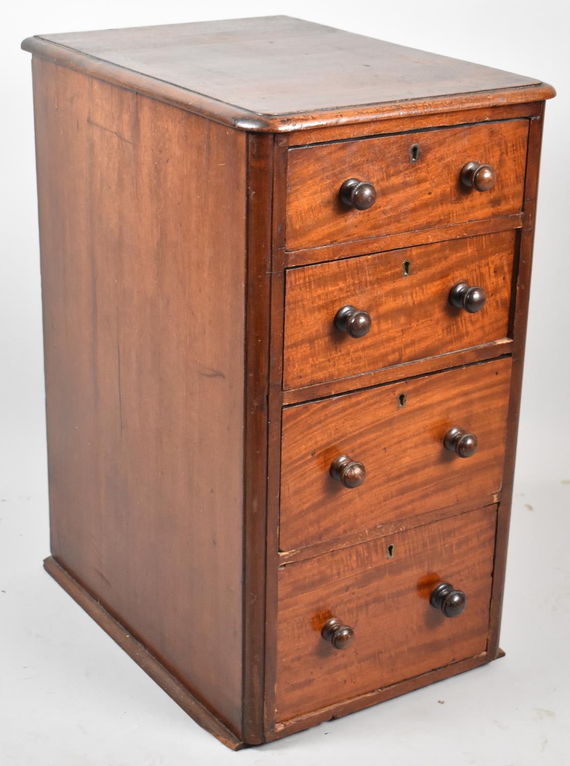 A Late 19th Century Mahogany Four Drawer Bedside Cabinet, 39cm wide
