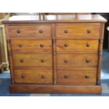 A Modern Mahogany Chest of Eight Drawers on Plinth Base, 140cm wide