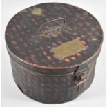 A Scumble Glazed Toleware Military Hat Box by Hawkes & Co., London, with Brass Plaque Inscribed