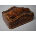 An Unusual Florentine Pressed Pigskin Box with Hinged Shaped Lid Having Gilt Decoration, 10cm wide