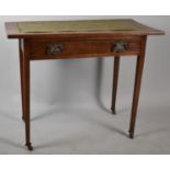 A Late 19th Century Side Table with Long Drawer on Square Tapering Supports, Replacement Tooled