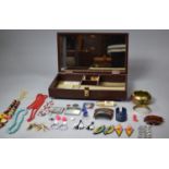 A Mid 20th Century Jewellery Box Containing Costume Jewellery etc