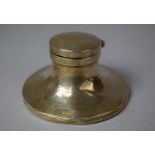 A Silver Capstan Style Inkwell, Birmingham Hallmark, 8cm Diameter