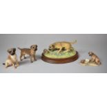 A Collection of Border Fine Art Dog Ornaments to Include Friends, Border Terrier with Hedgehog and