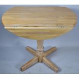 A Modern Drop Leaf Kitchen or Dining Table, Oval Top, 90cm Long