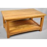 A Rectangular Modern Coffee Table with Stretcher Shelf, 92cm Long