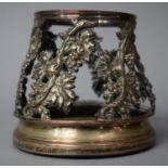 An Edwardian Sheffield Plated Bottle Coaster with Grape and Vine Leaf Decoration In Relief on