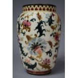 A Zsolnay Pecs Baluster Vase Decorated in the Usual Colour Enamels, 20cm high