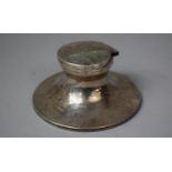 A Silver Capstan Inkwell, Hinge Requires Refixing, 8cm Diameter