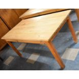 A Large Pine Country Kitchen Table on Tapering Square Supports, 160x82cm
