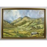 A Framed Oil on Canvas Signed Jack Mould Depicting Welsh Mountain Valley, 75cm wide