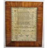 A 19th Century Framed Sampler, Ann Bayley's Work 1830, 42cm High