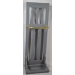 A Modern Painted Wooden Stick Stand with Brass Guard, 102cm high