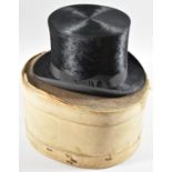 A Vintage Silk Top Hat, Internal Measurements 7 3/4" x 6 1/2" with Cardboard Box