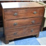 A 19th Century Mahogany Chest with Oval Brass Drop Handles, 91cm wide