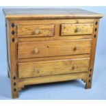 A Continental Stained Pine Chest of Two Short and Two Long Drawers, 85cm Wide