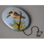 An Australian Kookaburra Brooch with Silver Banding, Stamped JC Taylor