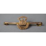 A 9ct Gold Military Sweetheart Brooch for the Kings Own Scottish Borderers, 2g