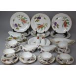 A Collection of 35 Pieces Royal Worcester Evesham Pattern Dinnerwares to include Soup Bowls, Side