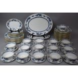 A Collection of Hammersley and Co Blue Dragon and Gilt Decorated Dinnerwares to comprise Thirteen