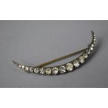 A Vintage Crescent Shaped Silver and Paste Brooch